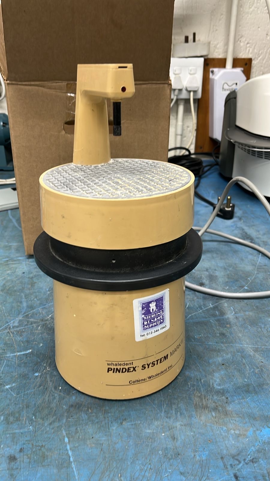 Pindex machine on the DentalMed workshop bench