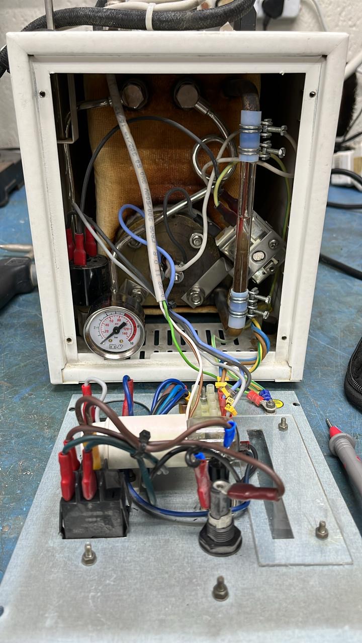 Steamer undergoing heating-element repair